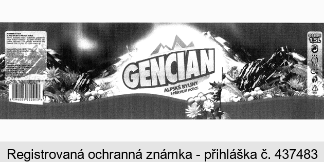 GENCIAN ALPSKÉ BYLINY S PŘÍCHUTÍ HOŘCE