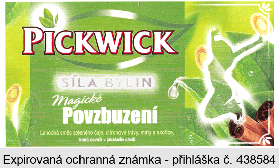 PICKWICK SÍLA BYLIN Magické Povzbuzení Lahodná směs zeleného čaje, citronové trávy, máty a skořice, která osvěží v jakékoliv chvíli