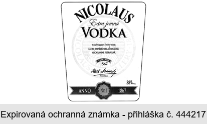 NICOLAUS Extra jemná VODKA 1867 Armín Stark