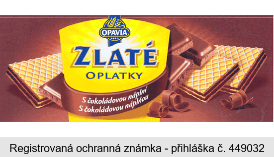 ZLATÉ OPLATKY S čokoládovou náplní OPAVIA