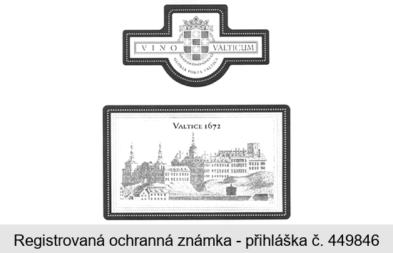 VINO VALTICUM GLORIA PORTA  VALTICA VALTICE 1672