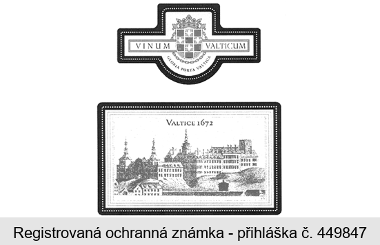 VINUM VALTICUM GLORIA PORTA VALTICA VALTICE 1672