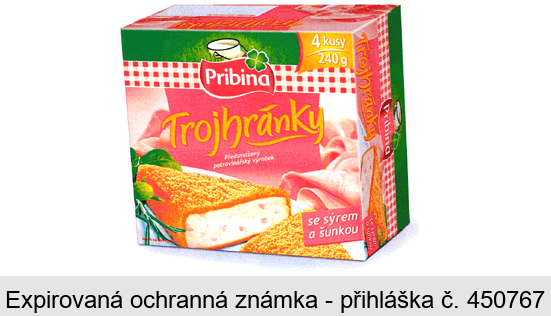 Pribina Trojhránky se sýrem a šunkou