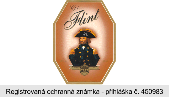 Cpt. Flint Palírna U zeleného stromu 1798 1864 CAPTAIN FLINT založeno roku 1518 STAROREŽNÁ PROSTĚJOV