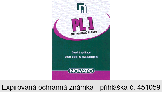 PL1 ODSTRAŇOVAČ PLASTŮ Snadná aplikace Dobře čistí i za nízkých teplot NOVATO