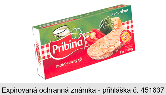 Pribina s paprikou Poctivý tavený sýr