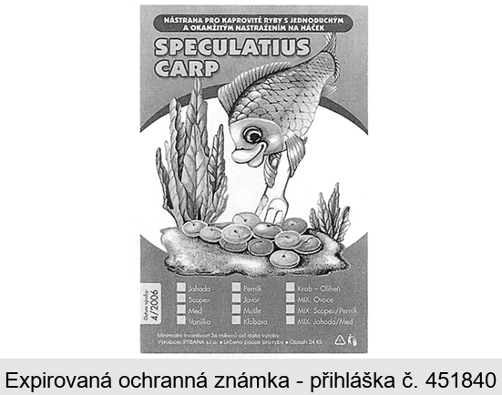 NÁSTRAHA PRO KAPROVITÉ RYBY S JEDNODUCHÝM A OKAMŽITÝM NASTRAŽENÍM NA HÁČEK SPECULATIUS CARP