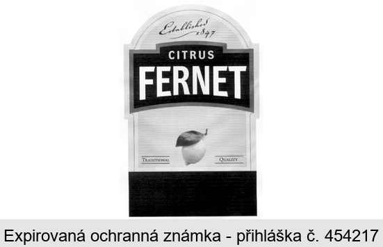 Established 1847 CITRUS FERNET TRADITIONAL QUALITY