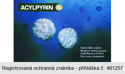 ACYLPYRIN Dávná lidu tradice Moderní dobou pojatá Výsledkem je kvalita Potvrzena poznáním