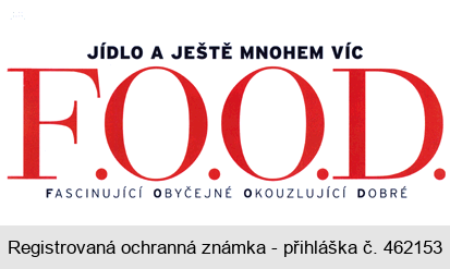 JÍDLO A JEŠTĚ MNOHEM VÍC F.O.O.D. FASCINUJÍCÍ OBYČEJNÉ OKOUZLUJÍCÍ DOBRÉ