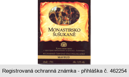 MONASTIRSKO ŠUŠUKANĚ MAVRUD BULHARSKÉ ČERVENÉ VÍNO POLOSLADKÉ