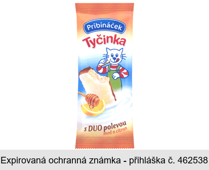 Pribináček Tyčinka s DUO polevou med a citron