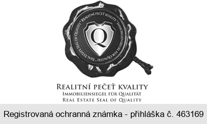 Q REALITNÍ PEČEŤ KVALITY IMMOBILIENSIEGEL FÜR QUALITÄT REAL ESTATE SEAL OF QUALITY