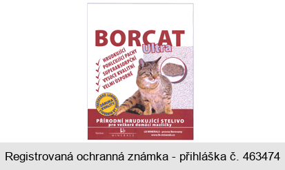 BORCAT Ultra PŘÍRODNÍ HRUDKUJÍCÍ STELIVO pro veškeré domácí mazlíčky LB MINERALS - provoz Borovany www.lb-minerals.cz