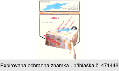 UBRUS Table cloth Vodě odolný Nemačkavá úprava 100% polyester