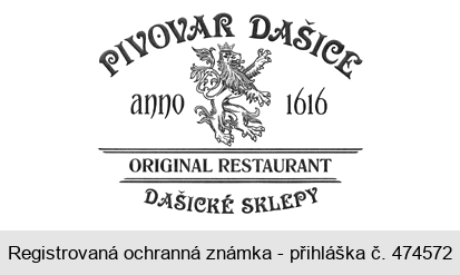 PIVOVAR DAŠICE anno 1616 ORIGINAL RESTAURANT DAŠICKÉ SKLEPY