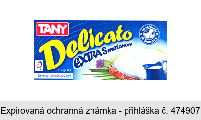 TANY Delicato EXTRA Smetanové Tavený lahůdkový sýr to nejlepší ze Šumavy