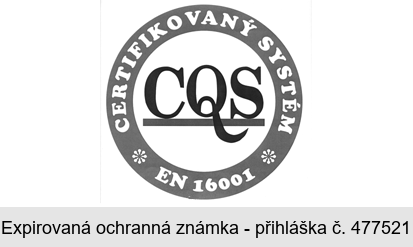 CQS CERTIFIKOVANÝ SYSTÉM EN 16001