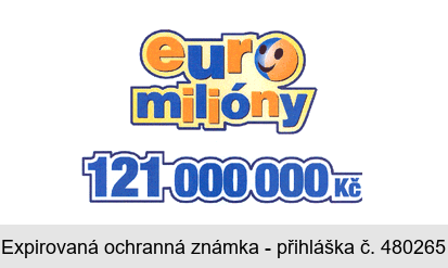 euro milióny 121 000 000 Kč