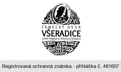 ZÁMECKÝ DVŮR VŠERADICE rodiště Magdaleny Dobromily Rettigové Z LŮNA ZEMĚ VŠERADOVY