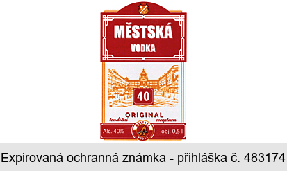 MĚSTSKÁ VODKA 40 ORIGINAL tradiční receptura