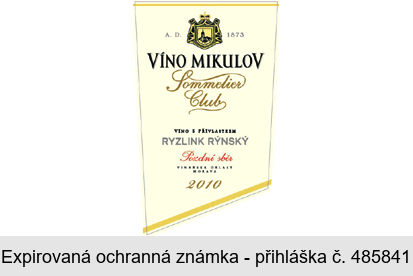 VÍNO MIKULOV Sommelier Club A. D. 1873