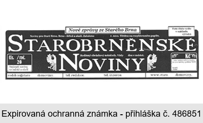 STAROBRNĚNSKÉ NOVINY Nové zprávy ze Starého Brna