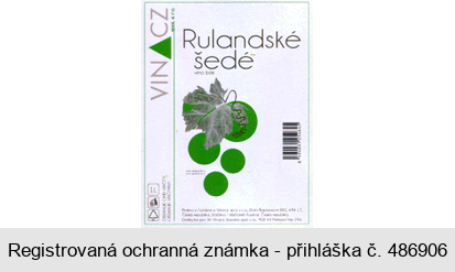 Rulandské šedé víno bílé VINACZ spol. s r.o.