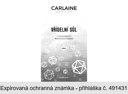 CARLAINE source of your health VŘÍDELNÍ SŮL Z KARLOVARSKÝCH MINERÁLNÍCH PRAMENŮ