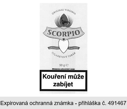 SCORPIO ORIGINAL VIRGINIA DELICATE FLAVOUR CIGARETOVÝ TABÁK
