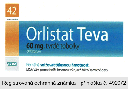 Orlistat Teva tvrdé tobolky Pomáhá snižovat tělesnou hmotnost. Může Vám pomoci snížit  hmotnost více, než držení samotné diety.