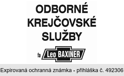 ODBORNÉ KREJČOVSKÉ SLUŽBY fa Leo BAXINER