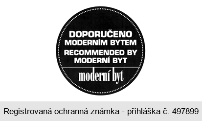 DOPORUČENO MODERNÍM BYTEM RECOMMENDED BY MODERNÍ BYT moderní byt