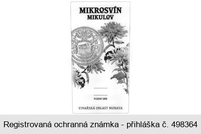 MIKROSVÍN MIKULOV TERROIR POZDNÍ SBĚR VINAŘSKÁ OBLAST MORAVA