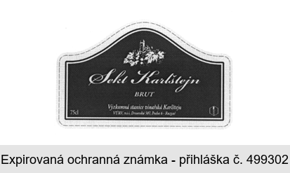 Sekt Karlštejn BRUT Výzkumná stanice vinařská Karlštejn