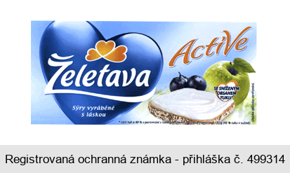 Želetava Active Sýry vyráběné s láskou SE SNÍŽENÝM OBSAHEM TUKU