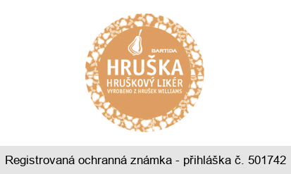 BARTIDA HRUŠKA HRUŠKOVÝ LIKÉR VYROBENO Z HRUŠEK WILLIAMS