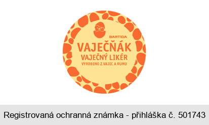 BARTIDA VAJEČŇÁK VAJEČNÝ LIKÉR VYROBENO Z VAJEC A RUMU