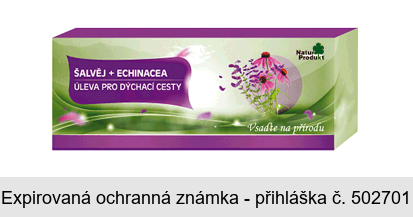 ŠALVĚJ + ECHINACEA ÚLEVA PRO DÝCHACÍ CESTY Natur Produkt