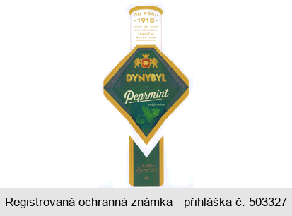 DYNYBYL Peprmint SVĚŽÍ MÁTA OD ROKU 1918 DYNYBYLOVA TRADIČNÍ RECEPTURA