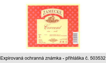 ZÁMECKÉ Červené víno - suché
