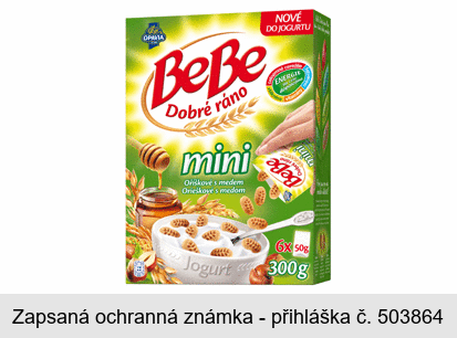 NOVÉ DO JOGURTU BeBe Dobré ráno mini Oříškové s medem OPAVIA