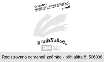 Trvanlivé TYČINKY SE SÝREM a solí V zajetí chuti... havlik OPAL s.r.o. ZÁVISLOST KTERÁ NEŠKODÍ