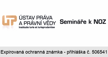 ÚP ÚSTAV PRÁVA A PRÁVNÍ VĚDY Institutio luris et lurisprudantiae  Semináře k NOZ