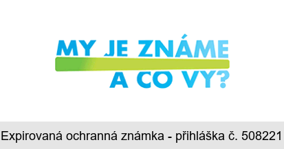MY JE ZNÁME A CO VY?