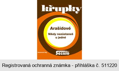 křupky Arašídové Nikdy nezůstaneš u jedné Secalo a.s.