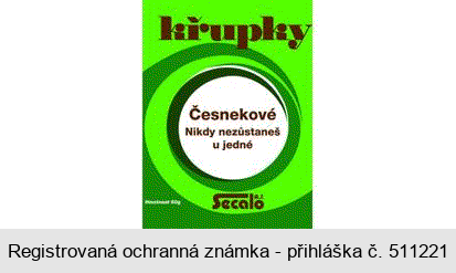 křupky Česnekové Nikdy nezůstaneš u jedné Secalo a.s.
