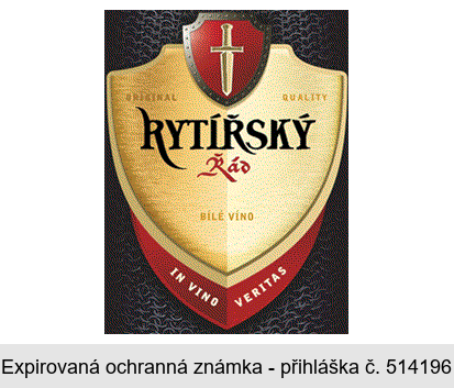 RYTÍŘSKÝ Řád BÍLÉ VÍNO IN VINO VERITAS