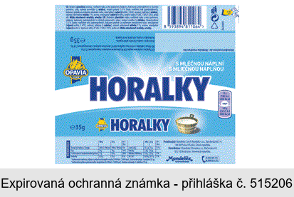 HORALKY S MLÉČNOU NÁPLNÍ OPAVIA