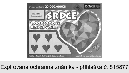 SRDCE 1.000.000 KČ HLAVNÍ VÝHRA VictoriaTip